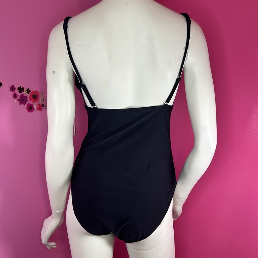 Old Navy V black one piece bathing suit size medium - Picture 3 of 7
